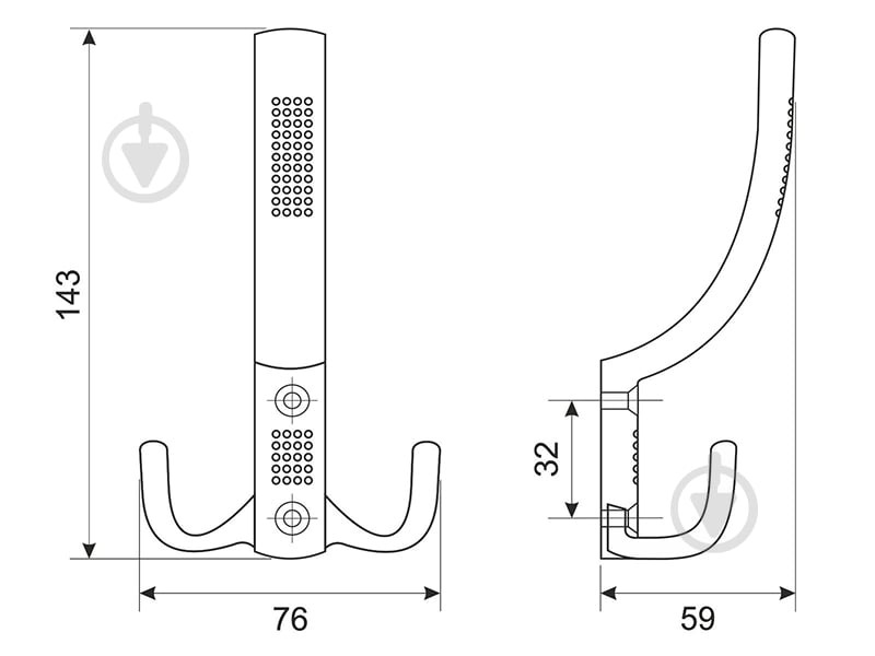 Гачок меблевий DC DW 355 G2 хром - фото 3