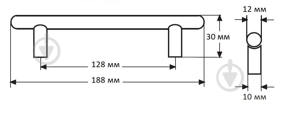 Меблева ручка рейлінгова DC DR 10A G2 128 мм хром - фото 2
