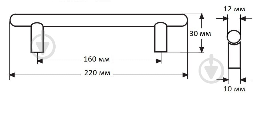 Меблева ручка рейлінгова DC DR 10А G2 160 мм хром - фото 2