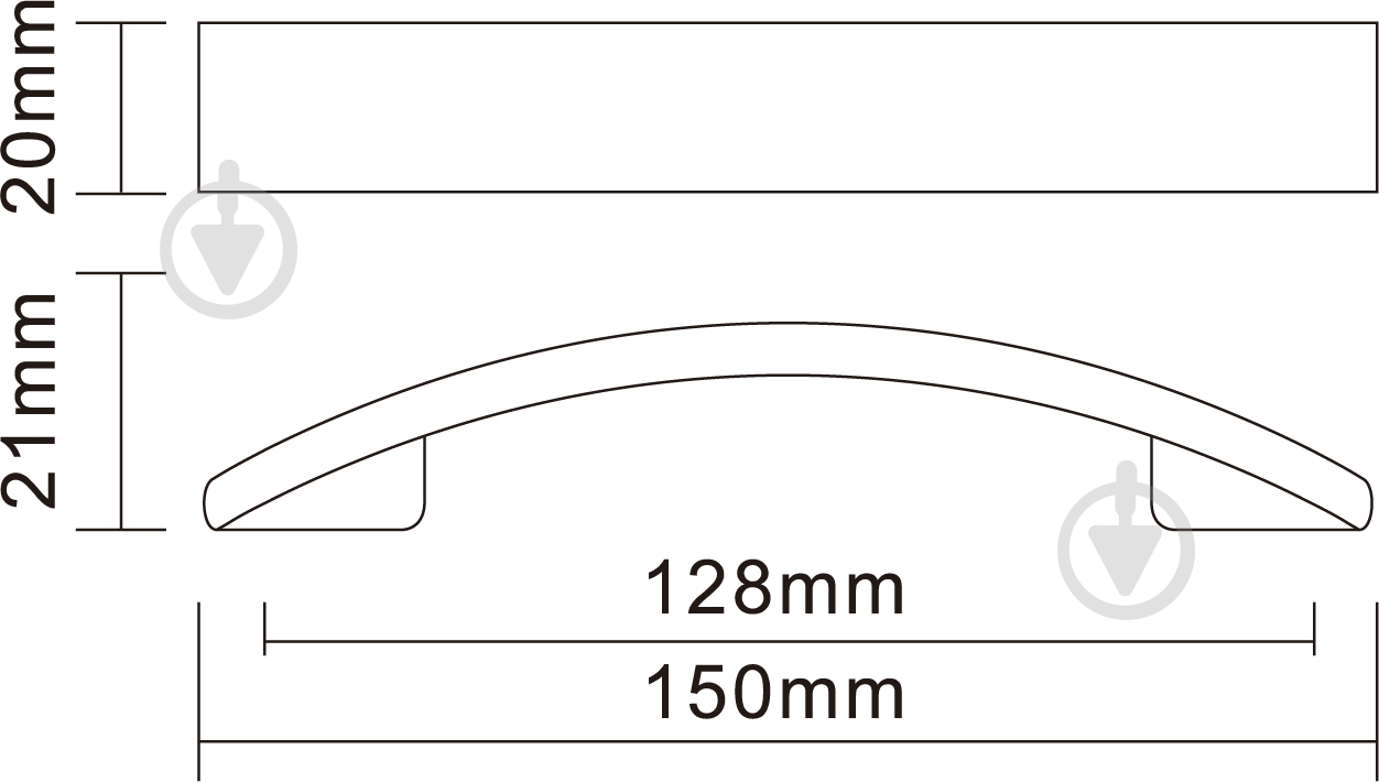 Меблева ручка скоба DC DN 54 G2 128 мм хром - фото 4