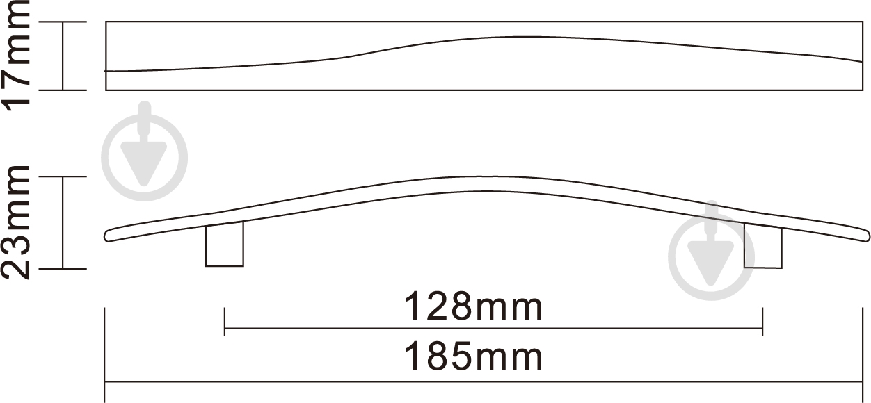 Меблева ручка скоба DC DN 81 G2 128 мм хром - фото 2
