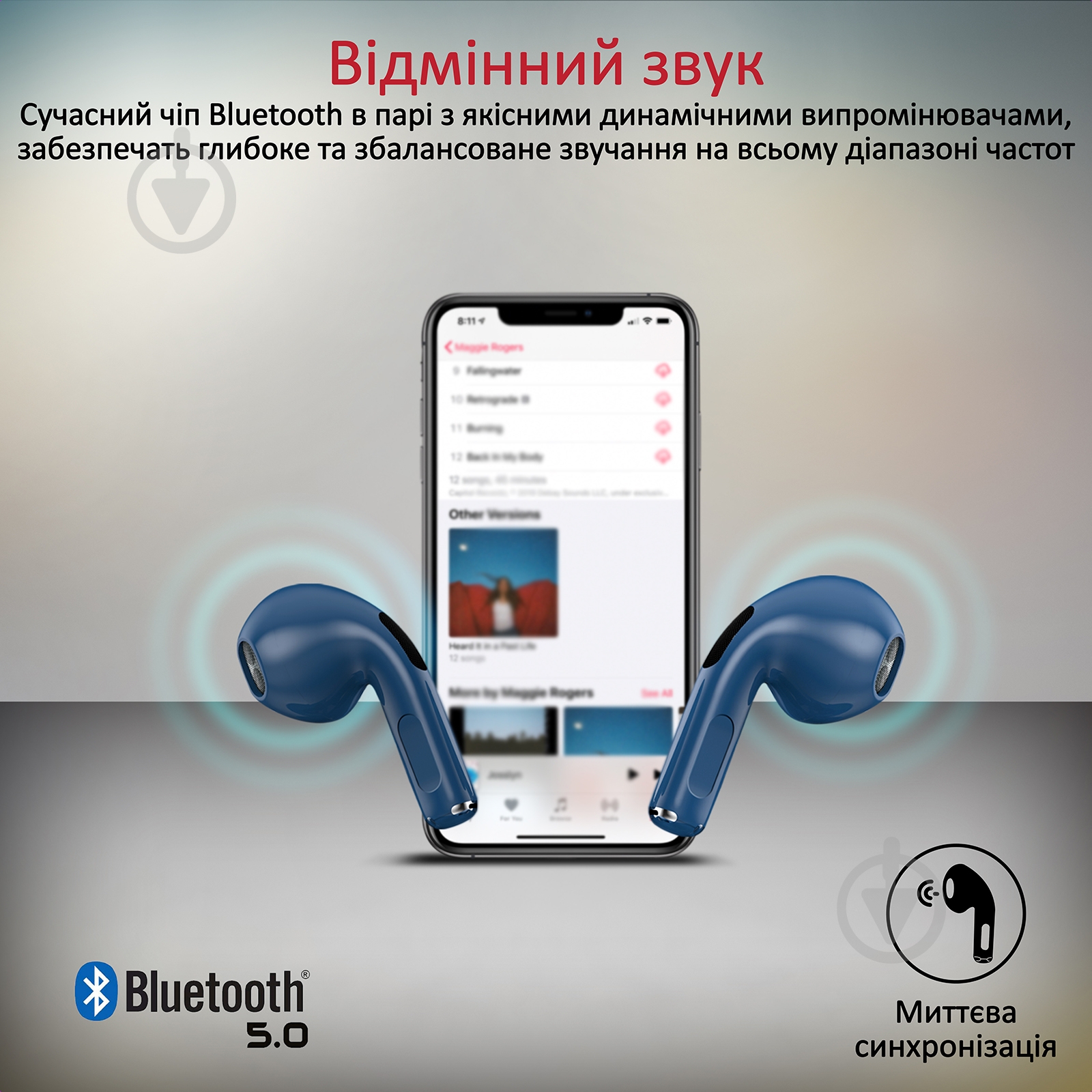 Наушники Promate Charisma-2 Bluetooth 5 blue (charisma-2.blue) - фото 2 Наушники Promate Charisma-2 Bluetooth 5 blue (charisma-2.blue) - фото 2