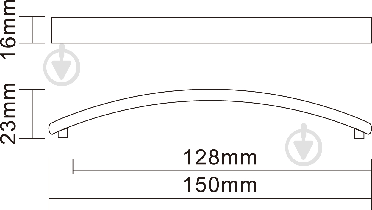 Мебельная ручка скоба DC DN 87 G2 128 мм хром - фото 4