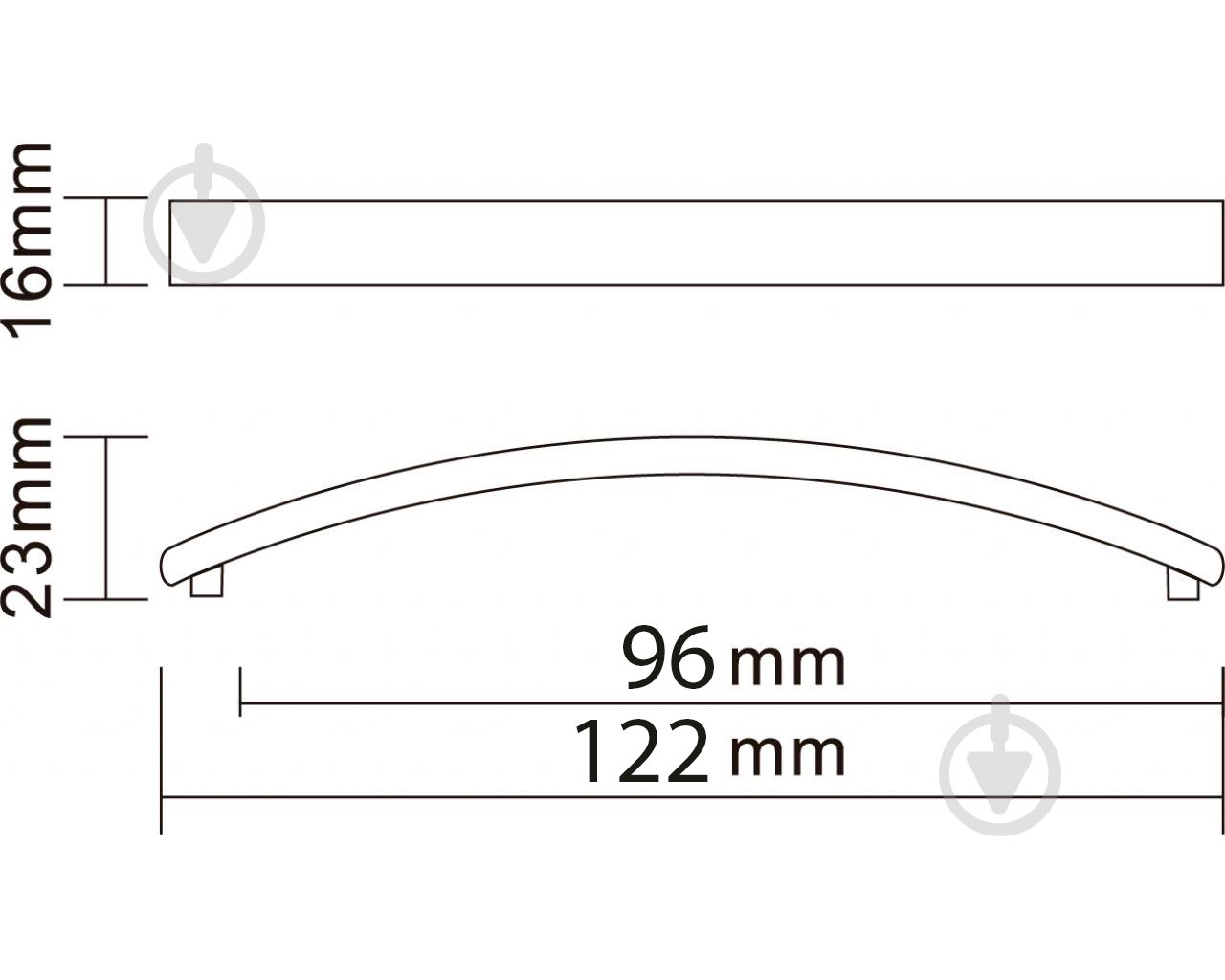 Мебельная ручка скоба DC DN 87 G2 96 мм хром - фото 4