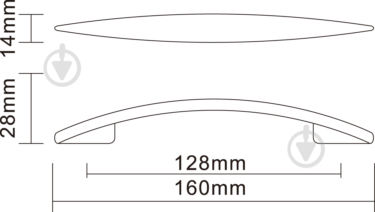 Мебельная ручка скоба DC DN 88 G2 128 мм хром - фото 4