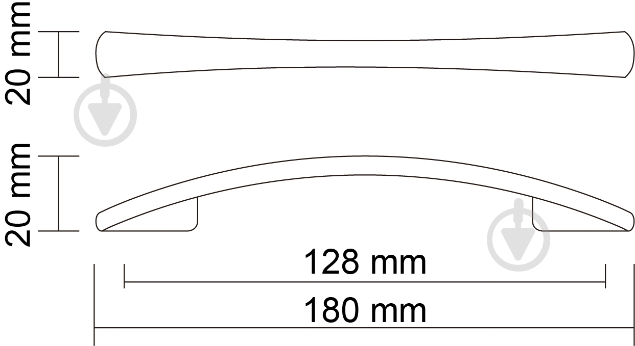 Мебельная ручка скоба DC DN 90 G2 128 мм хром - фото 3