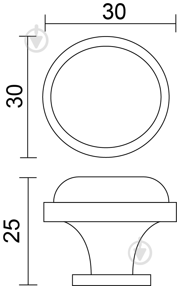 Мебельная ручка кнопка DC DG 197 AB/MLK бронза - фото 2