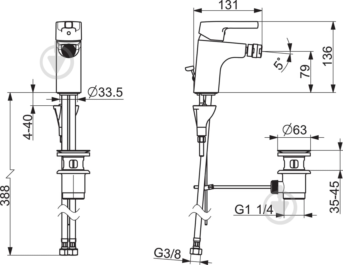 Смеситель для биде Oras Saga Style 3918FH - фото 2