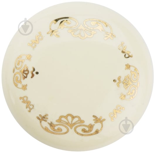 Мебельная ручка кнопка DC DG 20 30/MLK золотой орнамент белый - фото 2