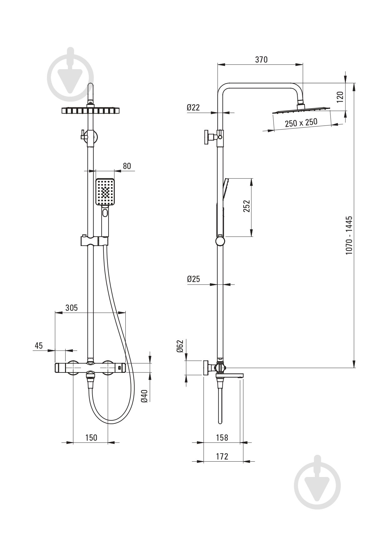 Душевая система Deante NAC 01HT - фото 3