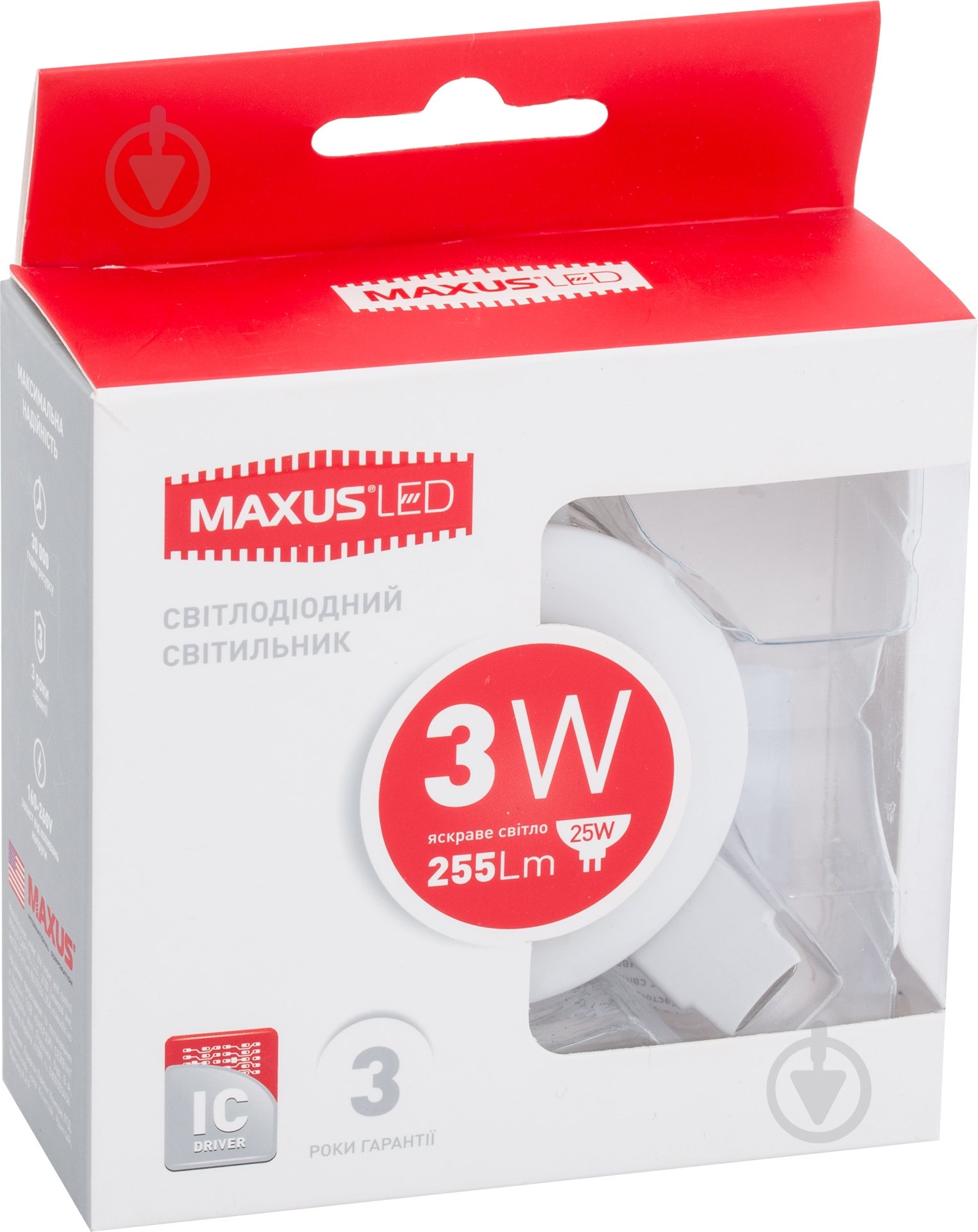 Светильник точечный Maxus LED 3 Вт 4100 К белый 1-SDL-011-01 - фото 4