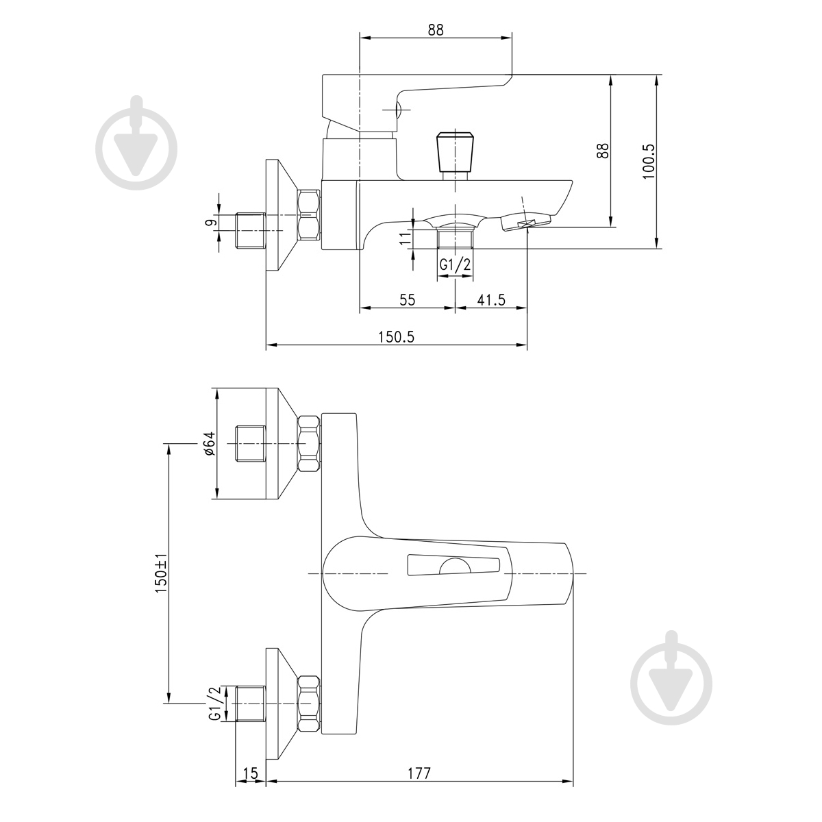 Смеситель для ванны Imprese Breclav 10245W - фото 2