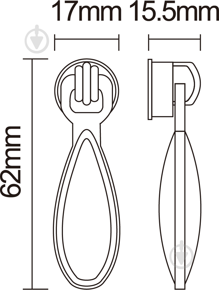 Мебельная ручка капля DC DG 31 G4 старая бронза - фото 3 Мебельная ручка капля DC DG 31 G4 старая бронза - фото 3