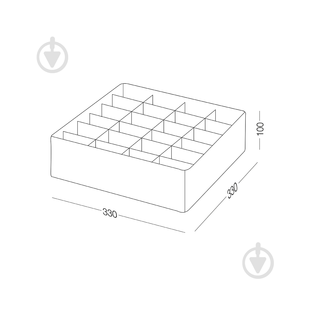 Органайзер MVM TH-09-24 LIGHT GRAY 100x330x330 мм - фото 6