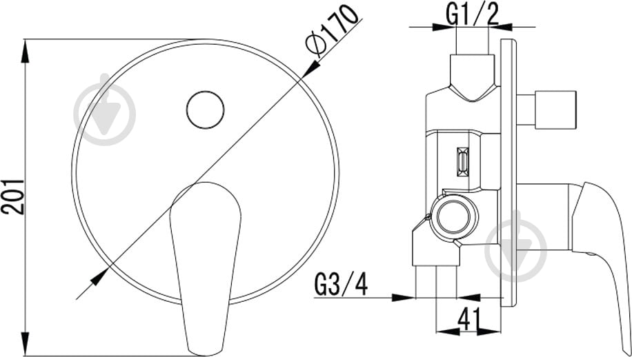Змішувач для душу Imprese Krinice VR-10110(Z) - фото 3