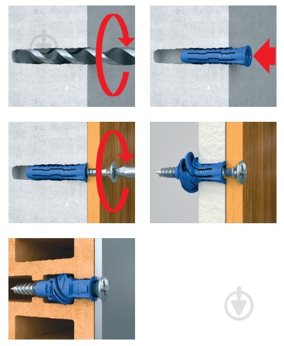 Дюбель универсальный 4ALL Rawlplug 5x25 мм 100 шт. (4ALL-05) - фото 2