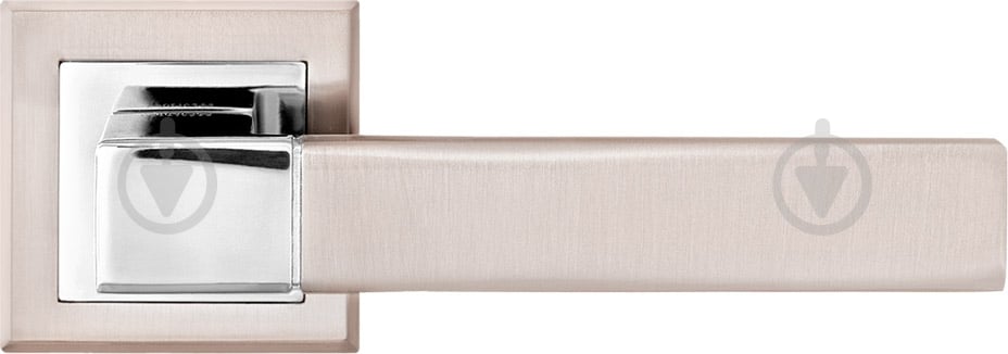 Ручка на розетке Linde A-2004 SN/CP без запирания матовый никель/хром - фото 1 Ручка на розетке Linde A-2004 SN/CP без запирания матовый никель/хром - фото 1