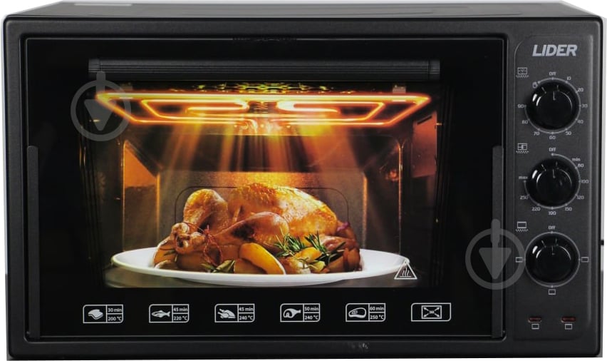 Електрична піч Lider "3623 ECO" BLACK-BLACK - фото 1