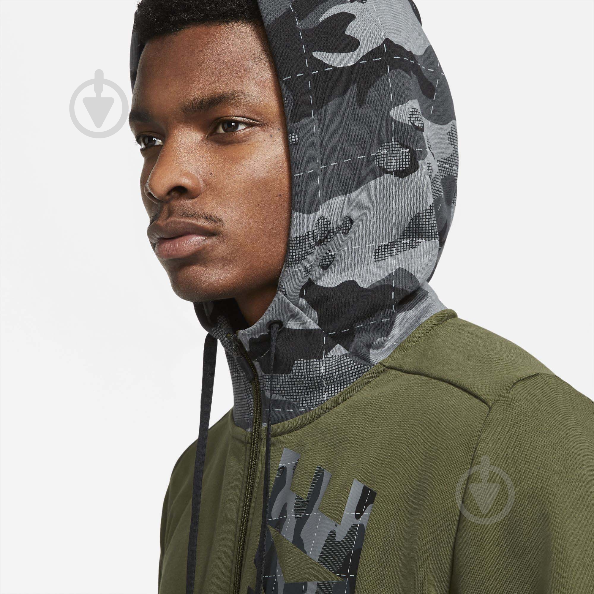 Толстовка Nike M NK DF FZ FA CAMO DD1733-326 р. XL хакі - фото 4