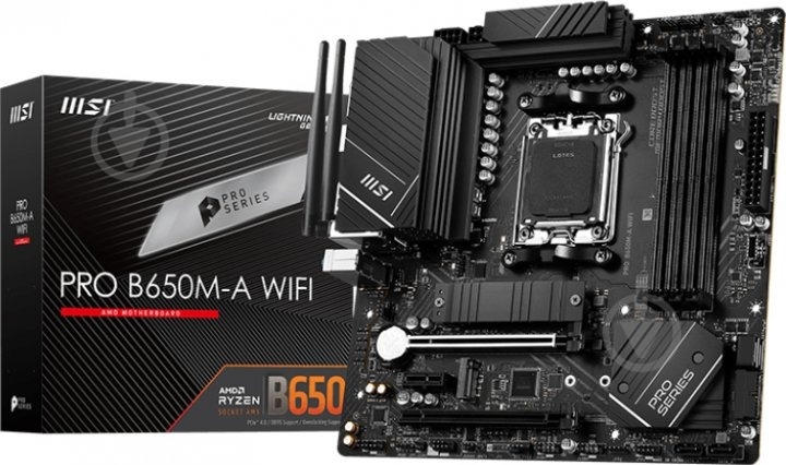 Материнская плата MSI PRO B650M-A WIFI (Socket AM5, AMD B650, micro ATX) - фото 5 Материнская плата MSI PRO B650M-A WIFI (Socket AM5, AMD B650, micro ATX) - фото 5