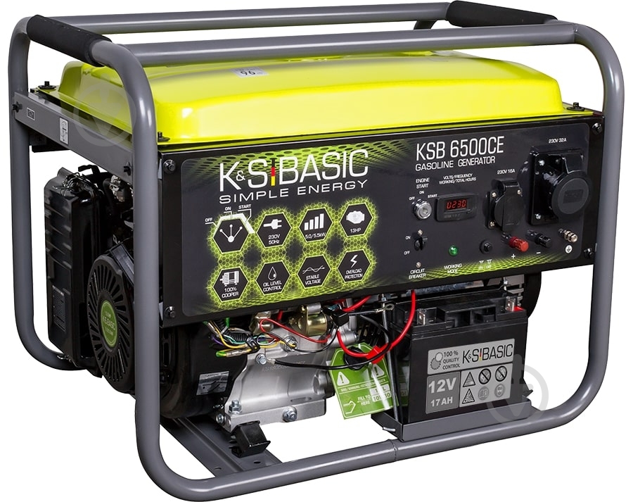 Генератор бензиновий Konner&Sohnen 5 кВт / 5,5 кВт 230 В KSB 6500CЕ - фото 2