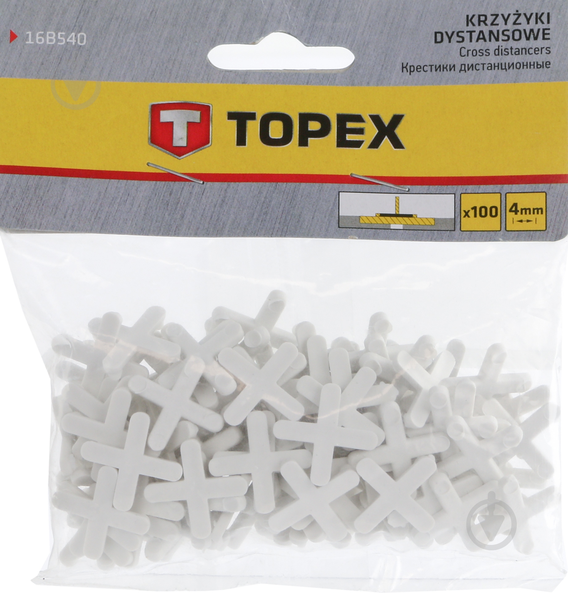 Хрестики для плитки Topex 4 мм 100 шт./уп (16B540) - фото 1