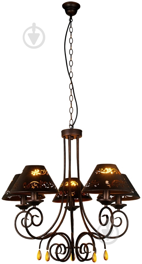 Люстра подвесная Victoria Lighting 5xE27 золотисто-коричневый Jasmine/PL5 brown gold - фото 1