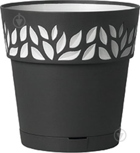 Горщик пластиковий Stefanplast Opera Orfeo круглий 7,5 л графіт (94103) - фото 1