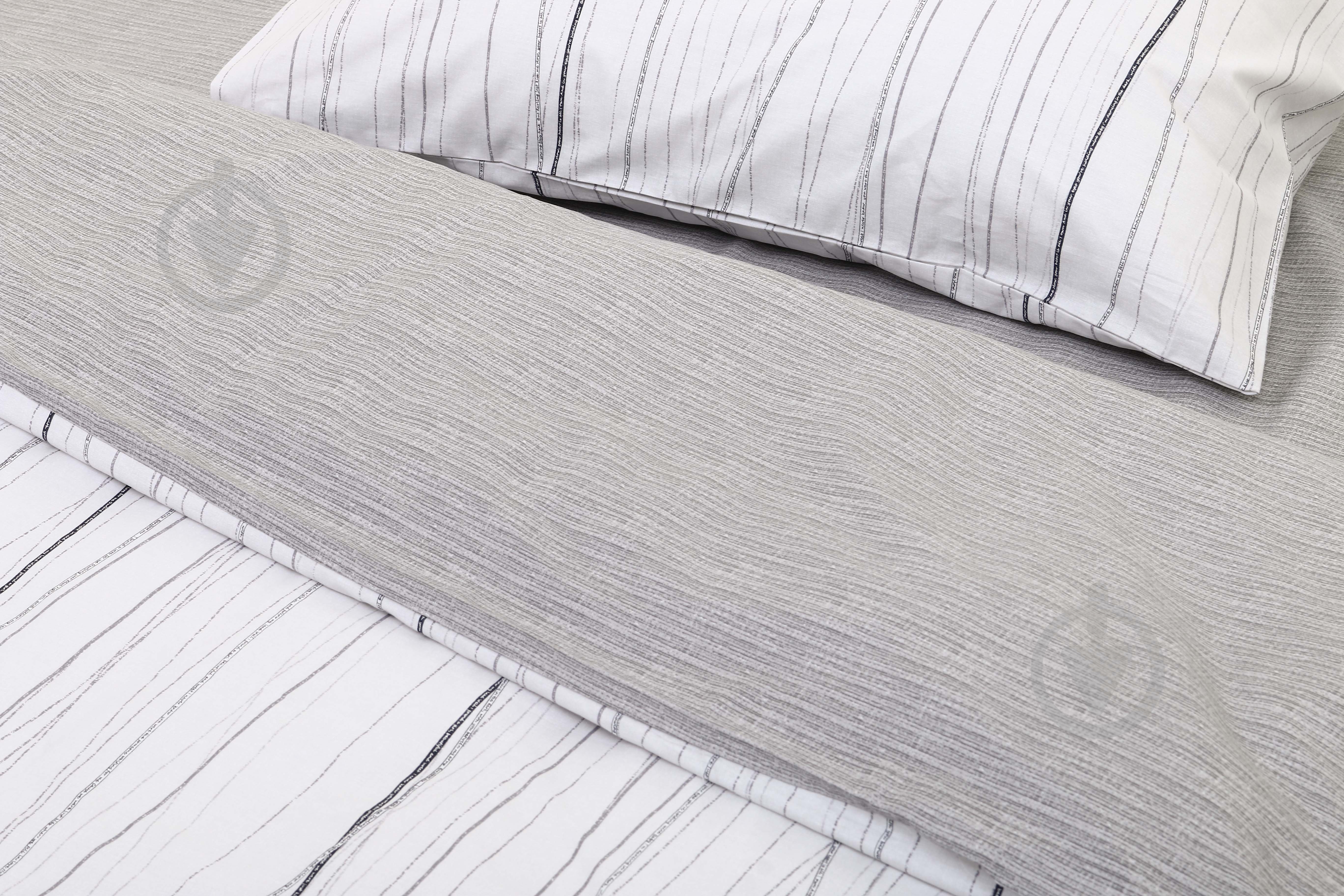 Комплект постельного белья Білтекс STRIPES подростковый бело-серый - фото 3 Комплект постельного белья Білтекс STRIPES подростковый бело-серый - фото 3