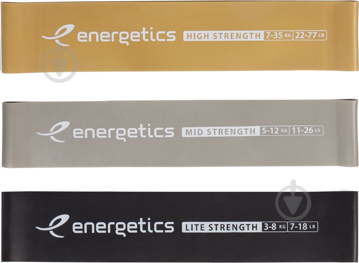 Резинка для фітнесу Energetics Набір Mini Bands Set Pro 1.0 410588-900050 золотистийсрібнийчорний - фото 1
