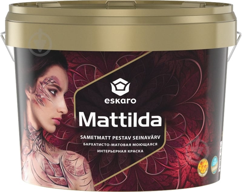 Краска акрилатная водоэмульсионная Eskaro Mattilda TR шелковистый мат база под тонировку 0,9 л - фото 1