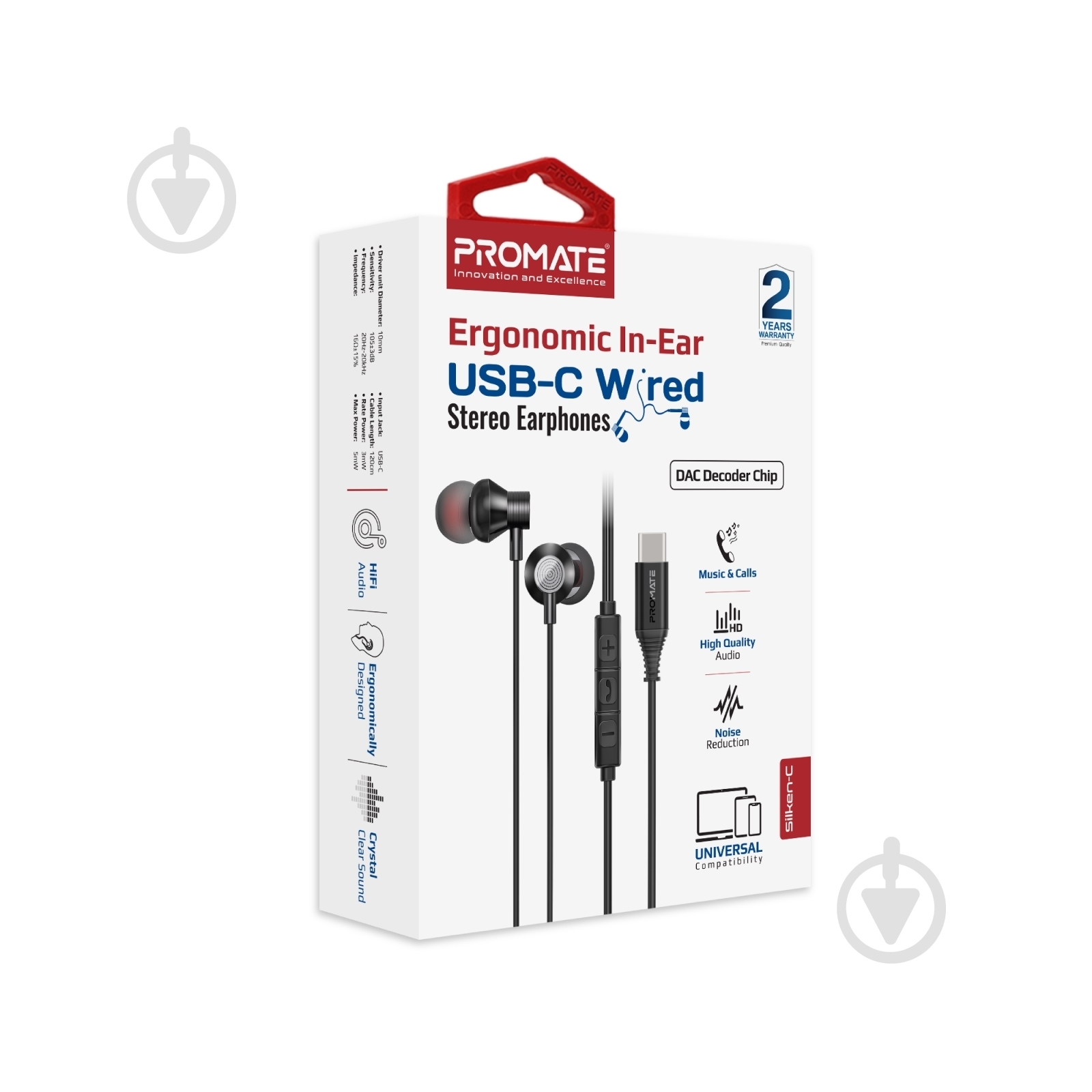 Навушники Promate Silken-C USB-C black (silken-c.black) - фото 9