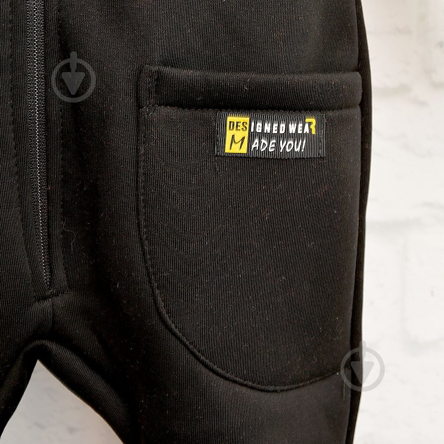 Ромпер-реглан унисекс Blanka р.104-110 черный 110845 - фото 3 Ромпер-реглан унисекс Blanka р.104-110 черный 110845 - фото 3