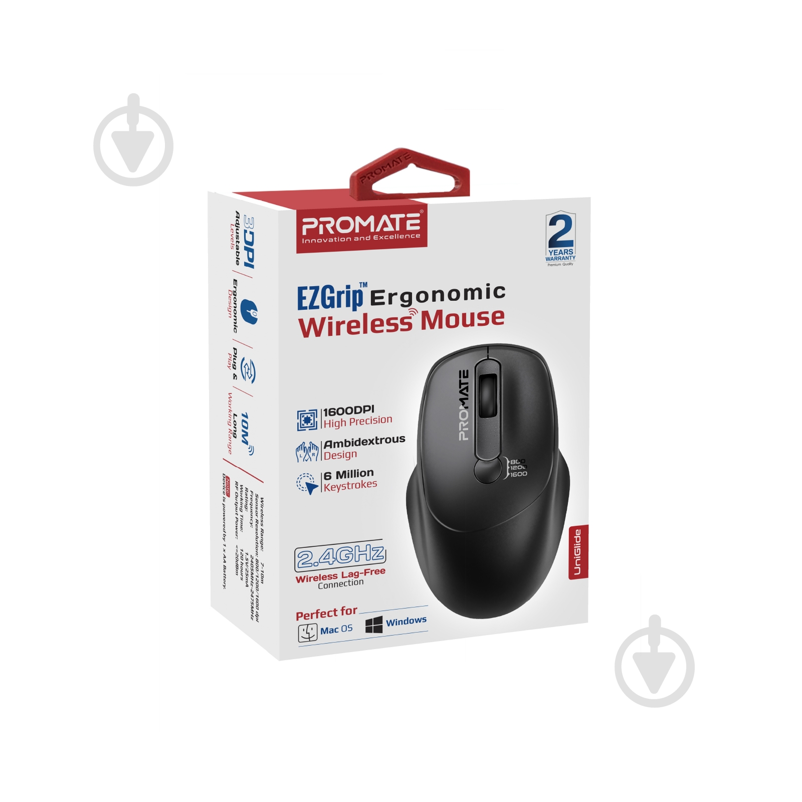 Миша Promate UniGlide Wireless black (uniglide.black) - фото 9 Миша Promate UniGlide Wireless black (uniglide.black) - фото 9