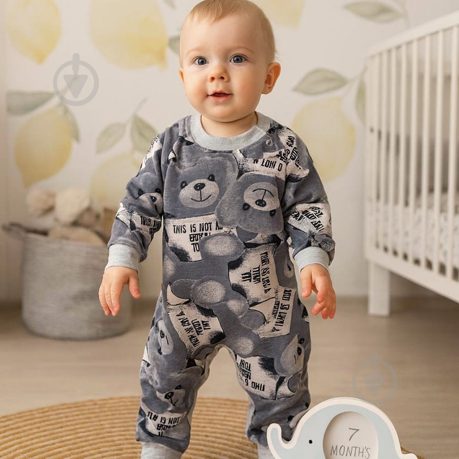 Ромпер-реглан унисекс Blanka Мишка р.74-80 серый 110846 - фото 1 Ромпер-реглан унисекс Blanka Мишка р.74-80 серый 110846 - фото 1