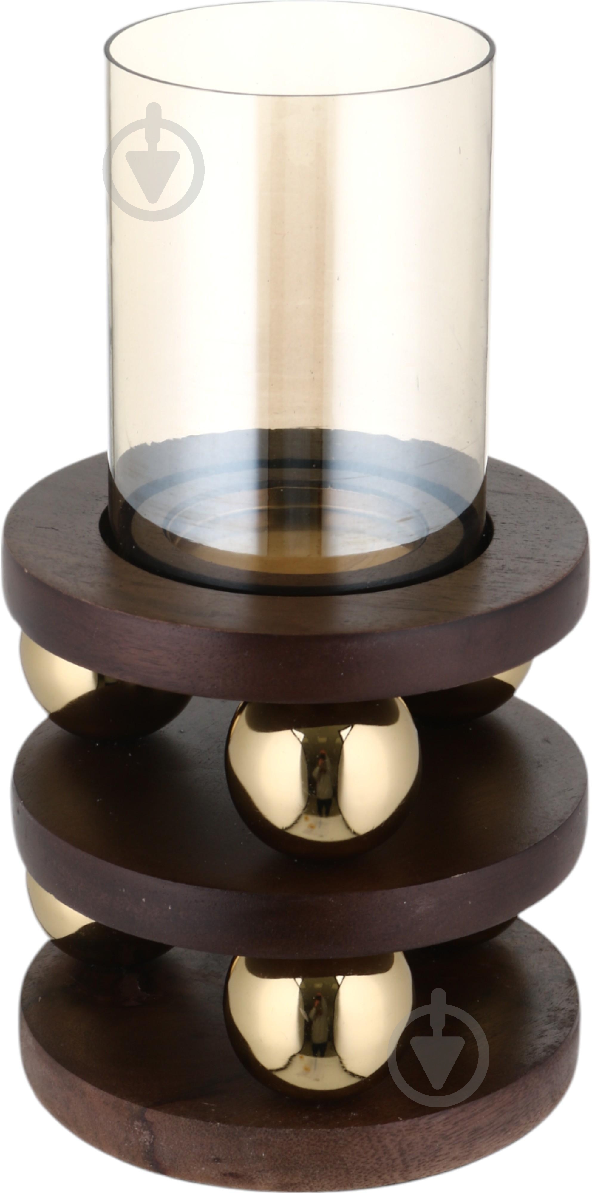 Подсвечник Ball 5,5x5,5x10,5 см золотой с коричневым Inari - фото 1 Подсвечник Ball 5,5x5,5x10,5 см золотой с коричневым Inari - фото 1