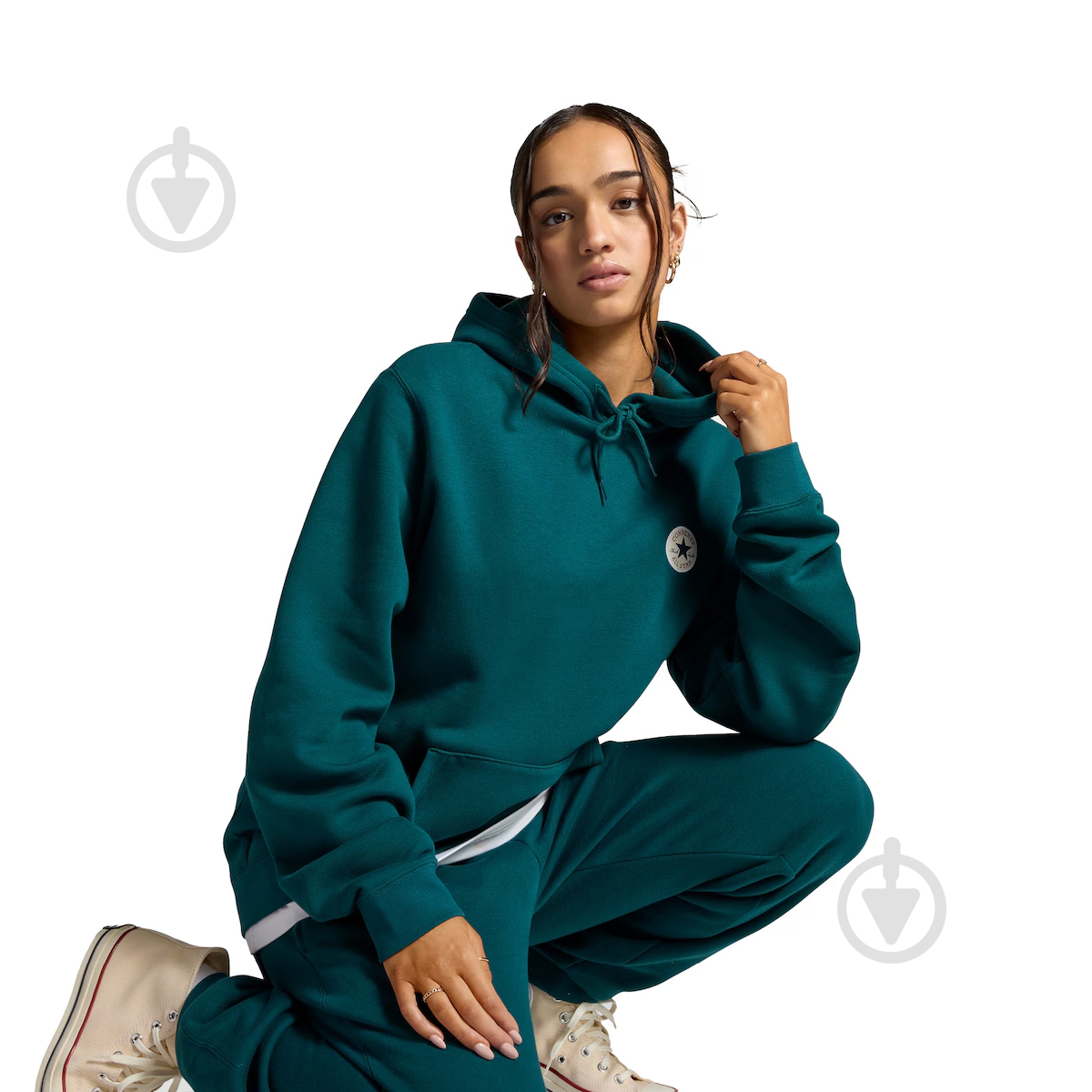 Джемпер Converse STANDARD FIT CORE CHUCK PATCH HOODIE FT 10026983-303 р.M зеленый - фото 3