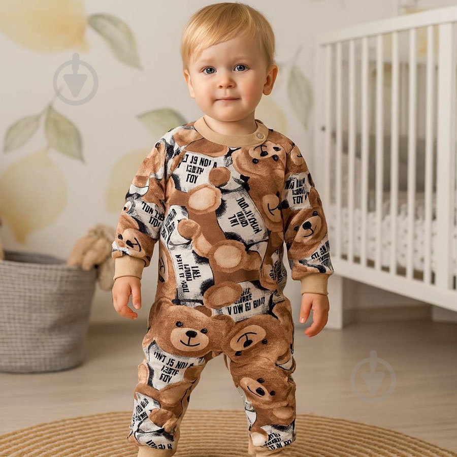 Ромпер-реглан унисекс Blanka Мишка р.74-80 бежевый 110847 - фото 1 Ромпер-реглан унисекс Blanka Мишка р.74-80 бежевый 110847 - фото 1