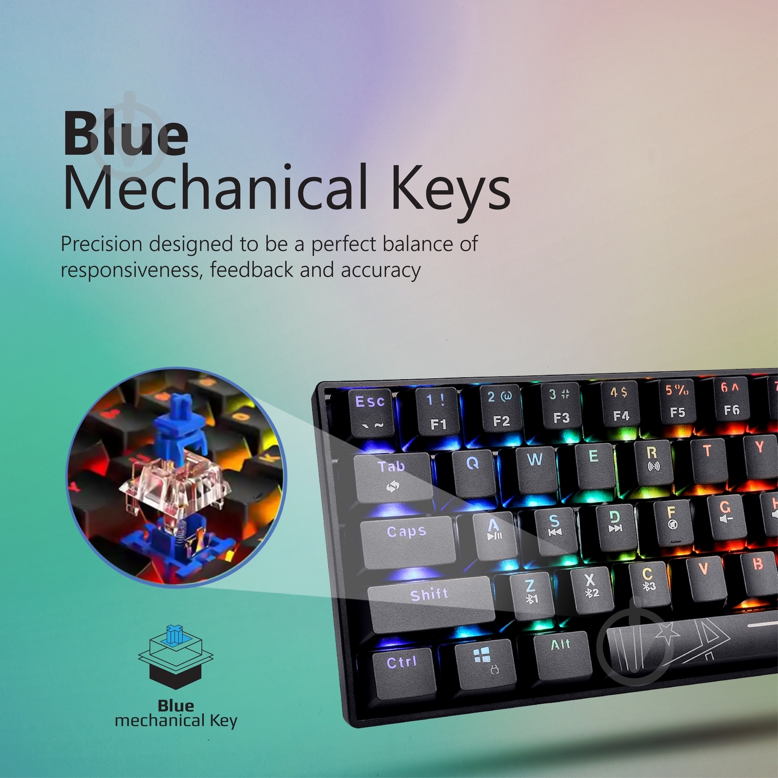 Клавиатура Vertux (vertupro.en) VertuPro Wireless/USB black - фото 4