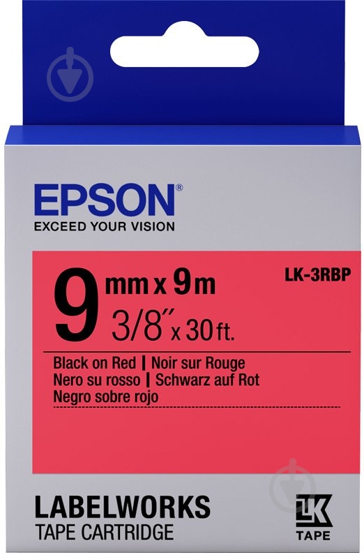 Картридж с лентой Epson LabelWorks LK3RBP - фото 1 Картридж с лентой Epson LabelWorks LK3RBP - фото 1