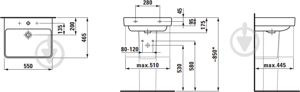 Умывальник Laufen Pro S 1096.2 - фото 2