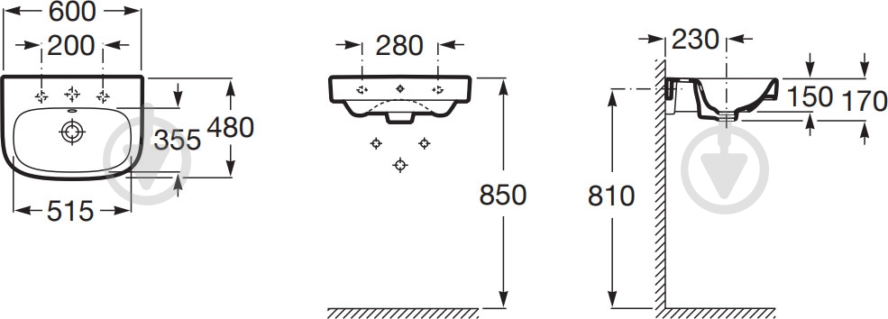 Умывальник ROCA Debba A325994000 - фото 2