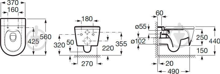 Унитаз подвесной ROCA Inspira Round A346527000 - фото 2 Унитаз подвесной ROCA Inspira Round A346527000 - фото 2