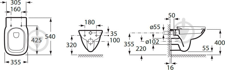 Унітаз підвісний ROCA Debba Rimless A34H99L000 - фото 3 Унітаз підвісний ROCA Debba Rimless A34H99L000 - фото 3