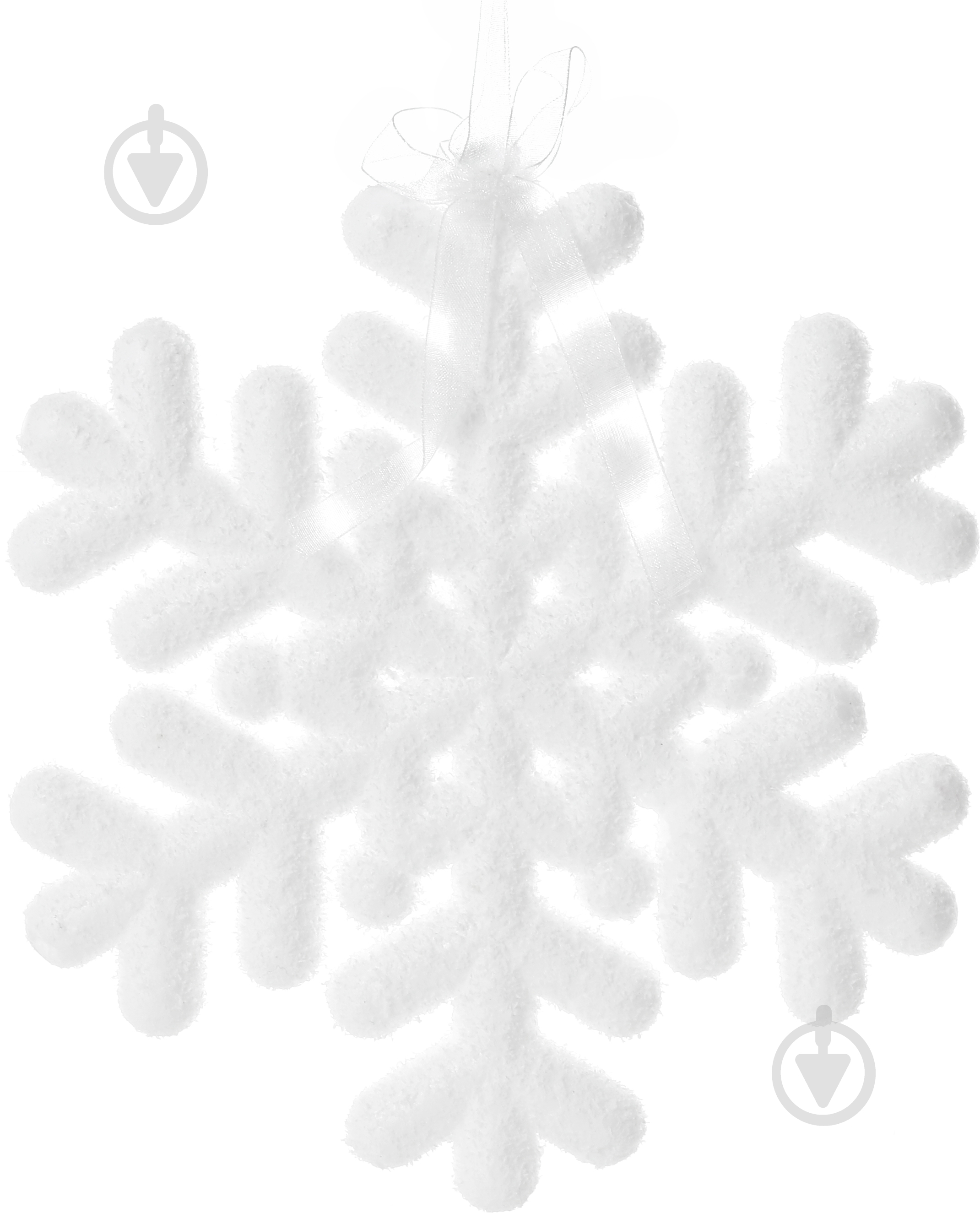 Декорація новорічна Сніжинка 20 см SDK3037W - фото 1