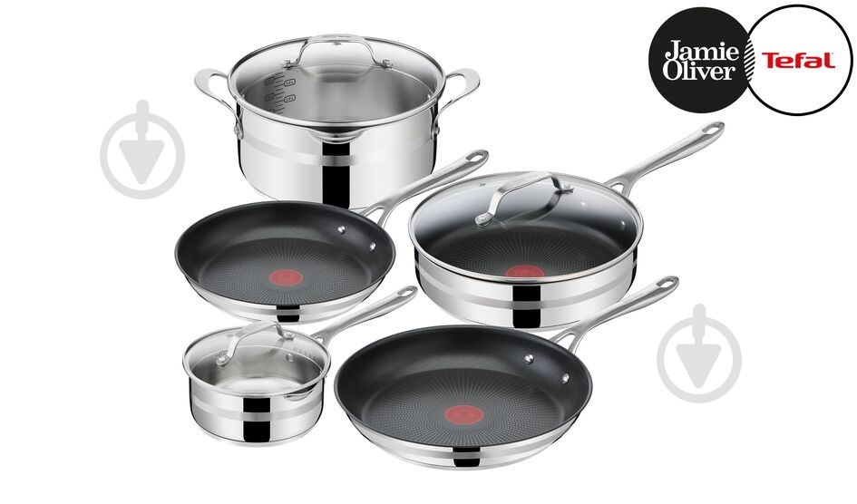 Набор посуды Tefal Jamie Oliver Cook Smart 8 предметов E310S874 - фото 2