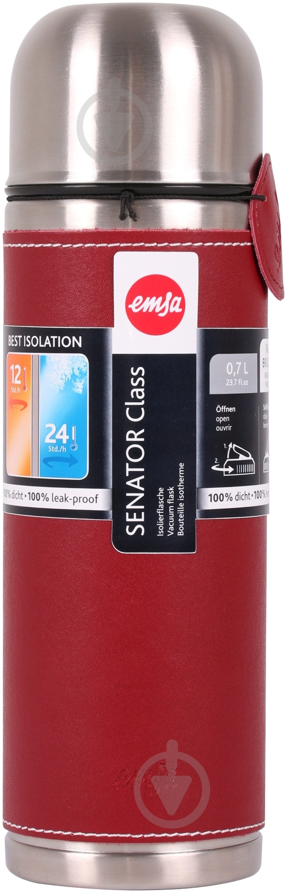 Термос Emsa Senator class 1,1 л красная кожа EM502438 - фото 1