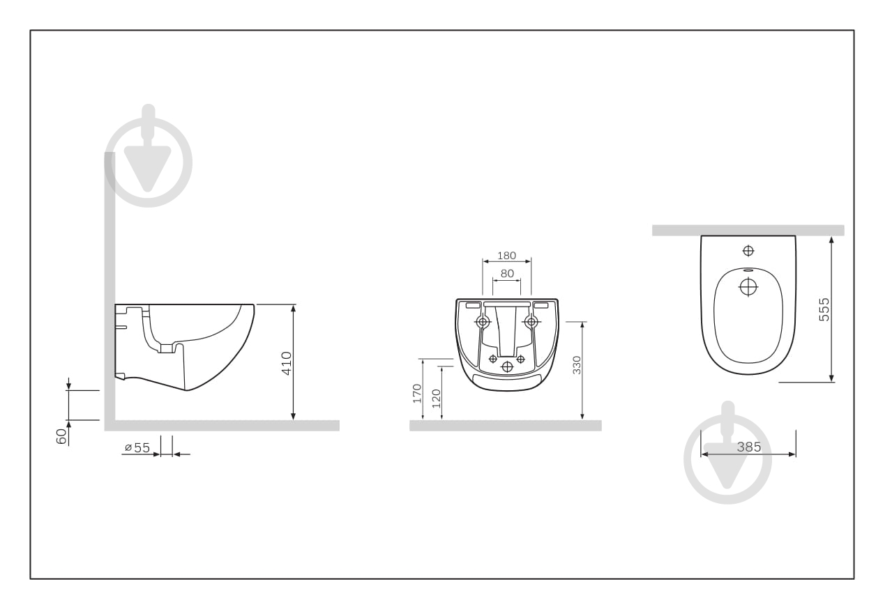 Биде подвесное AM.PM Sensation C303411WH - фото 7
