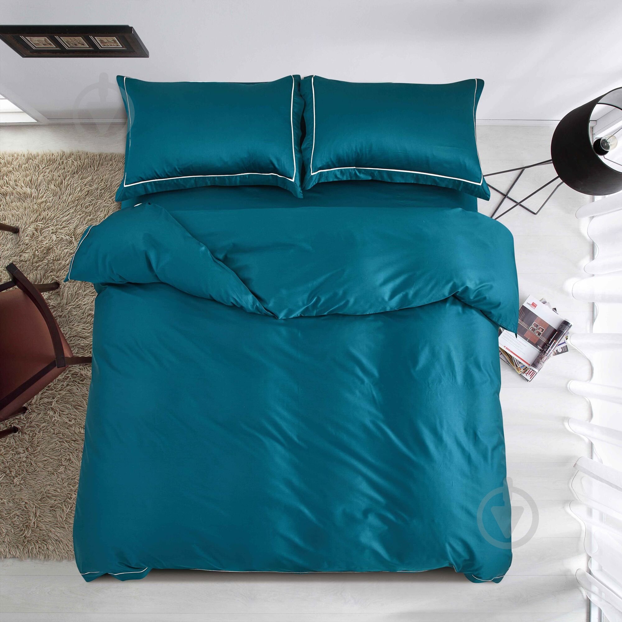 Комплект постельного белья Solid семейный зеленый La Nuit - фото 1