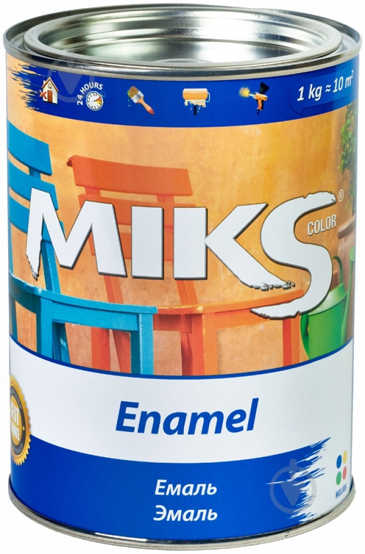 Емаль MIKS Color алкідна білий глянець 0,9 кг - фото 2
